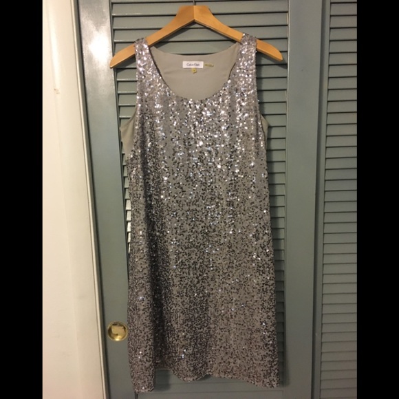 Calvin Klein Dresses & Skirts - Calvin Klein Silver Sequin Dress 💖🥰🛍🛍💎💎